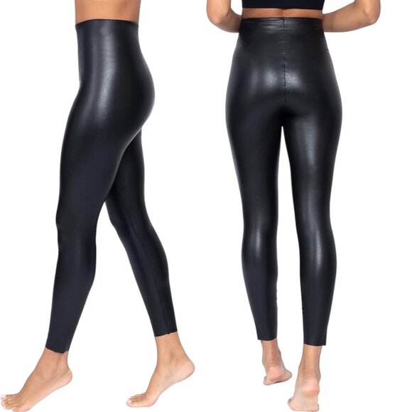 🆕 90 Degree by Reflex Leatherette Super High Rise Leggings - Picture 5 of 7